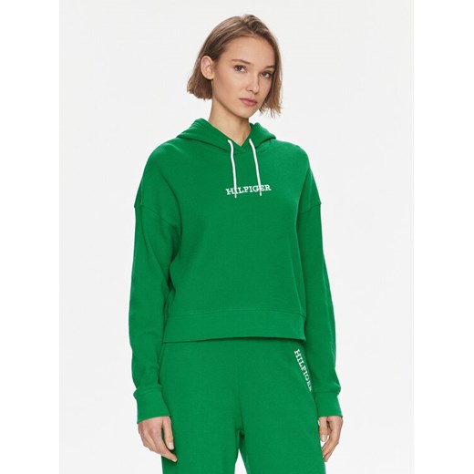 Tommy Hilfiger Bluza UW0UW04996 Zielony Regular Fit ze sklepu MODIVO w kategorii Bluzy damskie - zdjęcie 182688412