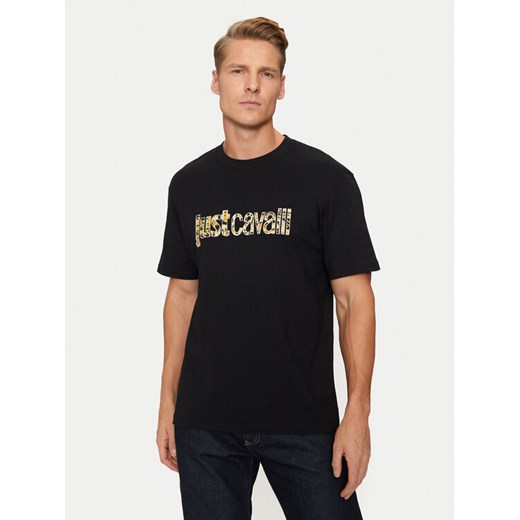 Just Cavalli T-Shirt 77OAHE25 Czarny Regular Fit ze sklepu MODIVO w kategorii T-shirty męskie - zdjęcie 182688433