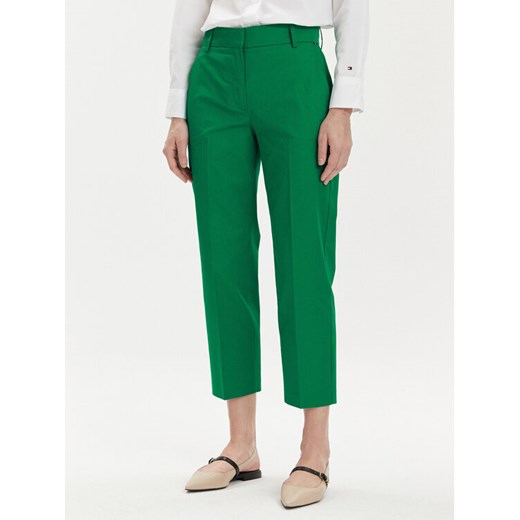 Tommy Hilfiger Chinosy WW0WW40504 Zielony Straight Fit ze sklepu MODIVO w kategorii Spodnie damskie - zdjęcie 182688570