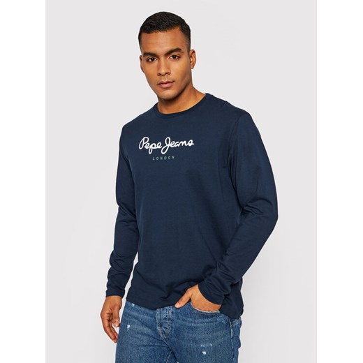 Pepe Jeans Longsleeve Eggo PM508209 Granatowy Regular Fit ze sklepu MODIVO w kategorii T-shirty męskie - zdjęcie 182688582