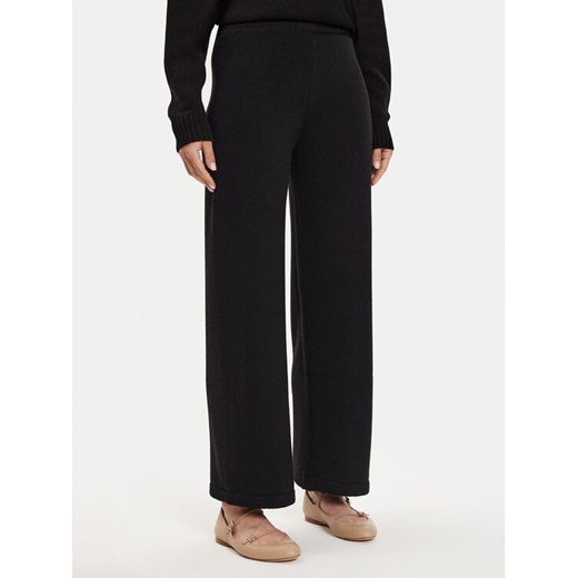 Max Mara Leisure Spodnie dzianinowe Epopea 24263360 Czarny Relaxed Fit ze sklepu MODIVO w kategorii Spodnie damskie - zdjęcie 182688591