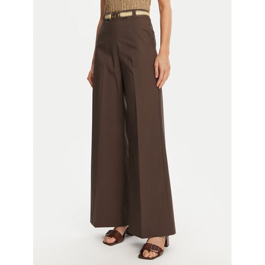 TWINSET Spodnie palazzo 251TT2105 Brązowy Wide Leg ze sklepu MODIVO w kategorii Spodnie damskie - zdjęcie 182688632