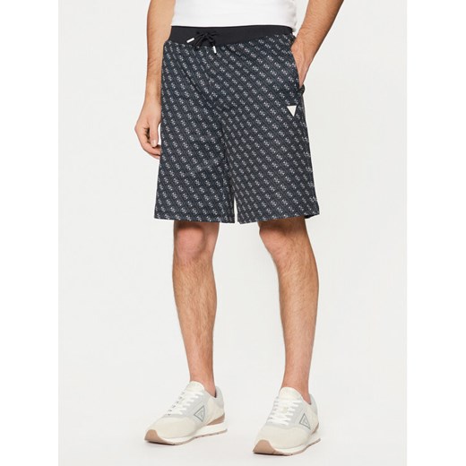 Guess Szorty materiałowe Z4YD03 FL04Q Czarny Regular Fit ze sklepu MODIVO w kategorii Spodenki męskie - zdjęcie 182688663