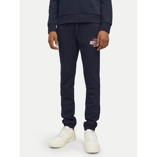 Jack&Jones Junior Spodnie dresowe Logo 12258850 Granatowy Slim Fit ze sklepu MODIVO w kategorii Spodnie chłopięce - zdjęcie 182688794
