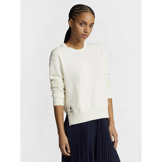Polo Ralph Lauren Sweter Cn Po 211898583003 Écru Regular Fit ze sklepu MODIVO w kategorii Swetry damskie - zdjęcie 182688870