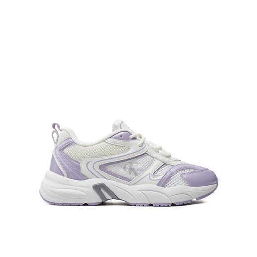 Calvin Klein Jeans Sneakersy Retro Tennis Low Lace Mh Ml Mtl YW0YW01463 Biały ze sklepu MODIVO w kategorii Buty sportowe damskie - zdjęcie 182688901
