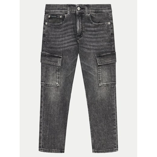 Calvin Klein Jeans Jeansy IB0IB02190 Szary Regular Fit ze sklepu MODIVO w kategorii Spodnie dziewczęce - zdjęcie 182688914