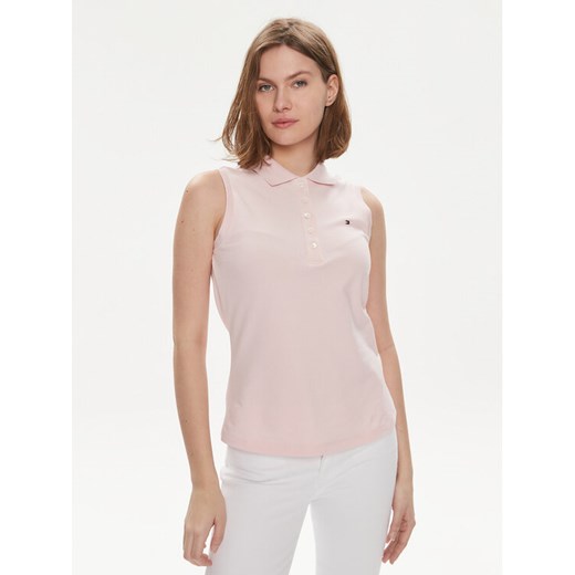 Tommy Hilfiger Polo 1985 WW0WW41794 Różowy Slim Fit ze sklepu MODIVO w kategorii Bluzki damskie - zdjęcie 182688932
