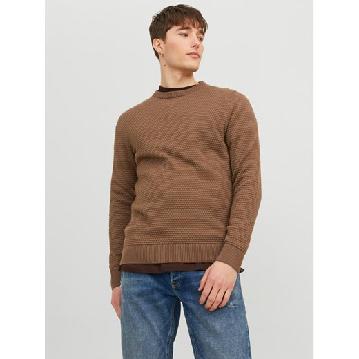 Jack&Jones Sweter 12212816 Brązowy Regular Fit ze sklepu MODIVO w kategorii Swetry męskie - zdjęcie 182688941