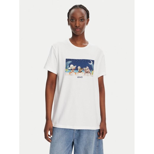 Liu Jo T-Shirt WA5260 JS003 M9445 Biały Regular Fit ze sklepu MODIVO w kategorii Bluzki damskie - zdjęcie 182689041