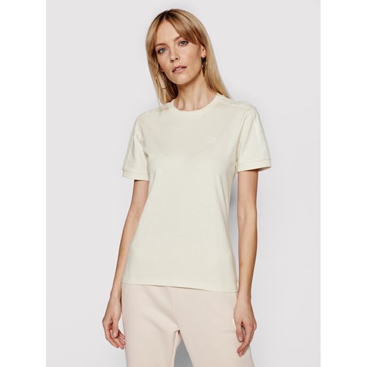 adidas T-Shirt 3 Stripes GN2786 Beżowy Regular Fit 30 MODIVO
