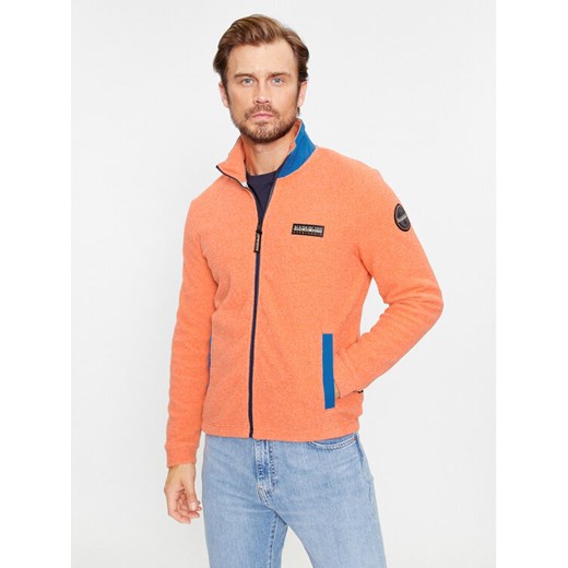 Napapijri Polar NP0A4HDP Pomarańczowy Regular Fit ze sklepu MODIVO w kategorii Bluzy męskie - zdjęcie 182689111