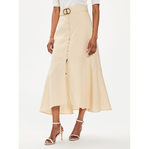 TWINSET Spódnica midi 241TP2523 Beżowy Flared Fit ze sklepu MODIVO w kategorii Spódnice - zdjęcie 182689160