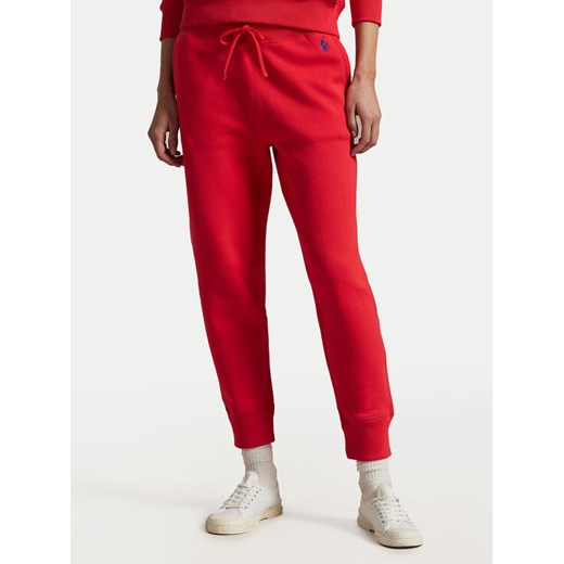 Polo Ralph Lauren Spodnie dresowe 211949978023 Czerwony Tapered Fit ze sklepu MODIVO w kategorii Spodnie damskie - zdjęcie 182689173