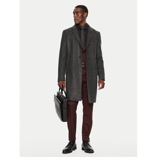 Boss Płaszcz przejściowy H-Hyde 50528132 Czarny Slim Fit ze sklepu MODIVO w kategorii Płaszcze męskie - zdjęcie 182689333