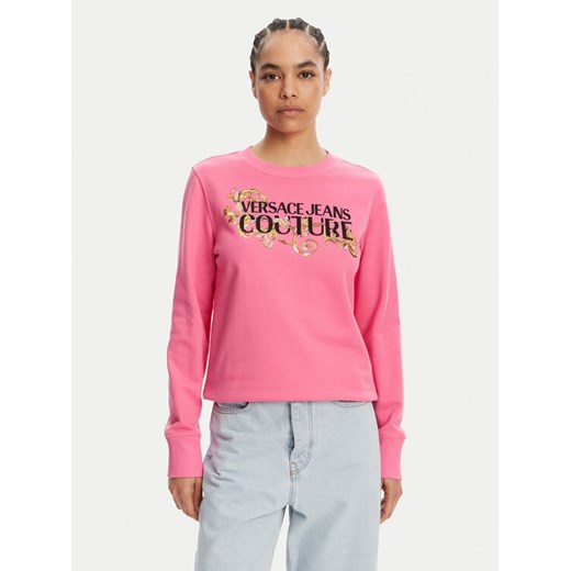 Versace Jeans Couture Bluza 78HAIC06 Różowy Regular Fit ze sklepu MODIVO w kategorii Bluzy damskie - zdjęcie 182689473