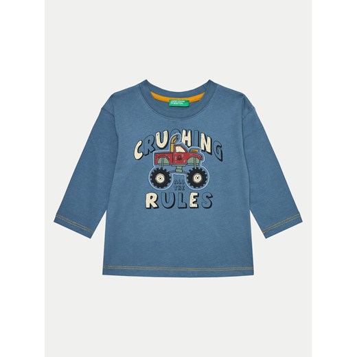 United Colors Of Benetton Bluzka 3EG9G10GJ Niebieski Regular Fit ze sklepu MODIVO w kategorii T-shirty chłopięce - zdjęcie 182689524