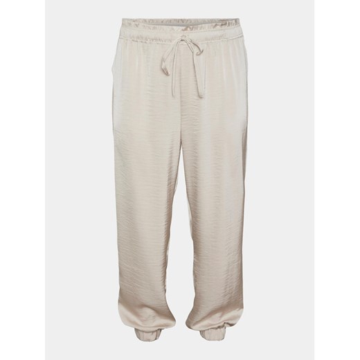Vero Moda Curve Spodnie materiałowe Marys 10301979 Écru Loose Fit ze sklepu MODIVO w kategorii Spodnie damskie - zdjęcie 182689574