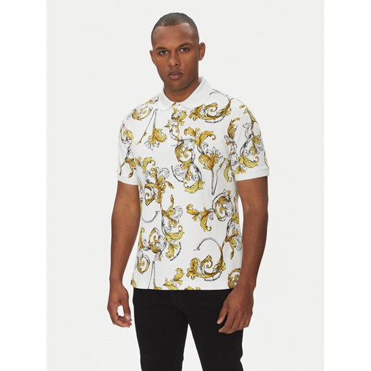 Versace Jeans Couture Polo 78GAG6S0 Biały Regular Fit ze sklepu MODIVO w kategorii T-shirty męskie - zdjęcie 182689612