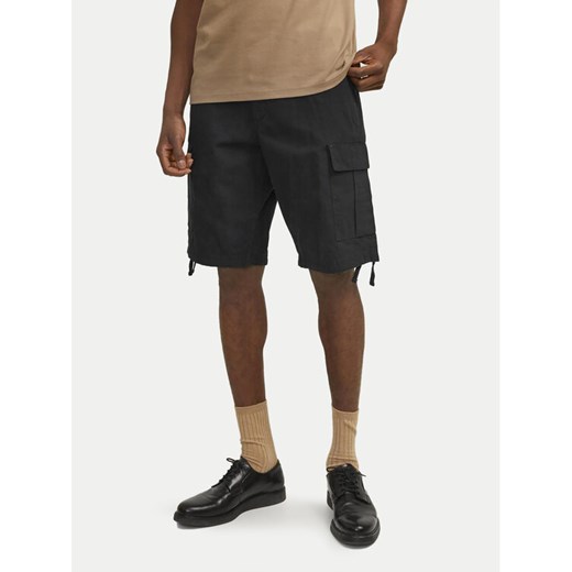 Jack&Jones Szorty materiałowe Barkley 12248685 Czarny Regular Fit ze sklepu MODIVO w kategorii Spodenki męskie - zdjęcie 182689630