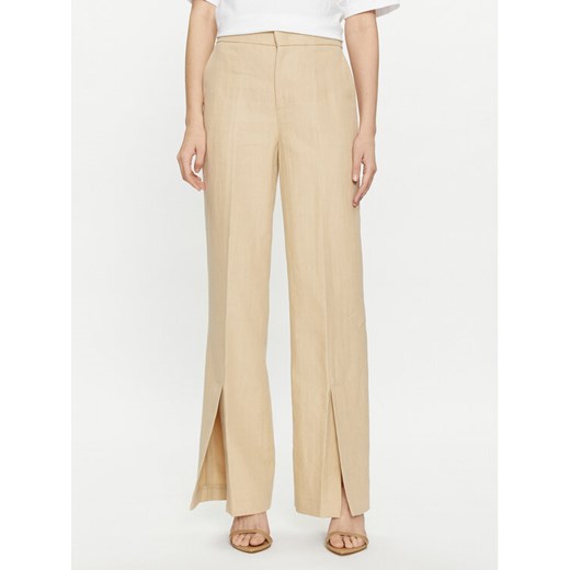 TWINSET Spodnie materiałowe 241TP2562 Beżowy Regular Fit ze sklepu MODIVO w kategorii Spodnie damskie - zdjęcie 182689673