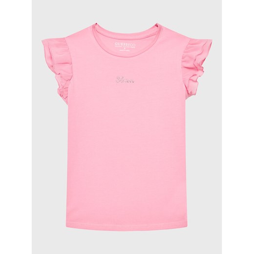 Guess Bluzka J3GP03 K6YW1 Różowy Regular Fit ze sklepu MODIVO w kategorii Bluzki dziewczęce - zdjęcie 182689752