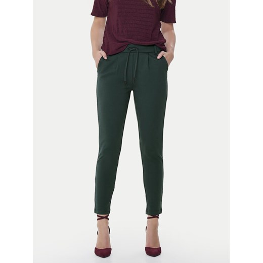 ONLY Spodnie materiałowe Poptrash 15115847 Zielony Regular Fit ze sklepu MODIVO w kategorii Spodnie damskie - zdjęcie 182689832