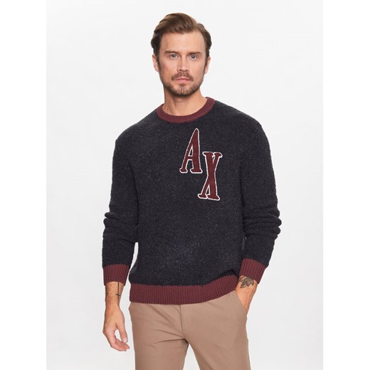 Armani Exchange Sweter 6RZM2B ZM3GZ 1510 Granatowy Regular Fit ze sklepu MODIVO w kategorii Swetry męskie - zdjęcie 182689893