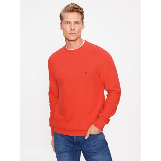 Tommy Hilfiger Sweter MW0MW33131 Czerwony Regular Fit ze sklepu MODIVO w kategorii Swetry męskie - zdjęcie 182689924
