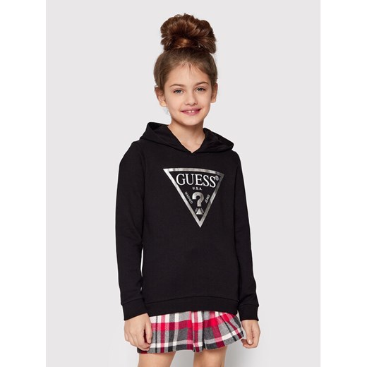Guess Bluza J83Q14 KAUG0 Czarny Regular Fit ze sklepu MODIVO w kategorii Bluzy dziewczęce - zdjęcie 182689932