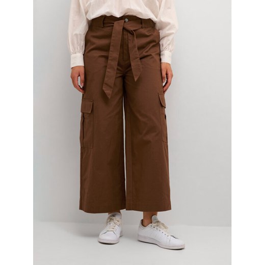 Kaffe Spodnie materiałowe Jumper 10507581 Brązowy Regular Fit ze sklepu MODIVO w kategorii Spodnie damskie - zdjęcie 182689993