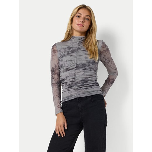 Noisy May Bluzka Iggy 27031592 Szary Slim Fit ze sklepu MODIVO w kategorii Bluzki damskie - zdjęcie 182690193