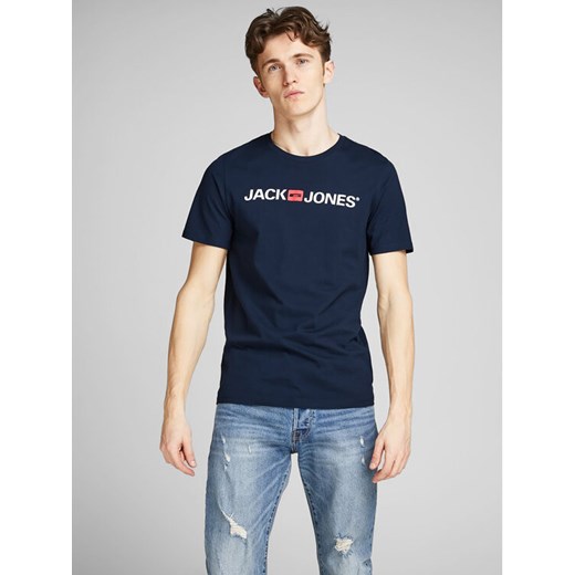 Jack&Jones T-Shirt Corp Logo 12137126 Granatowy Slim Fit ze sklepu MODIVO w kategorii T-shirty męskie - zdjęcie 182690320