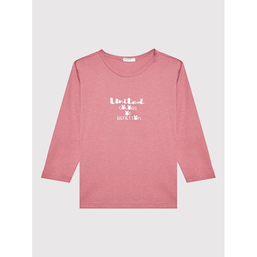 United Colors Of Benetton Bluzka 3I9WA100T Różowy Regular Fit ze sklepu MODIVO w kategorii Bluzki dziewczęce - zdjęcie 182690422