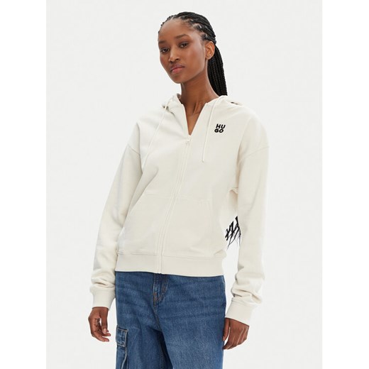 HUGO Bluza Dalfine 50535240 Écru Regular Fit ze sklepu MODIVO w kategorii Bluzy damskie - zdjęcie 182690510