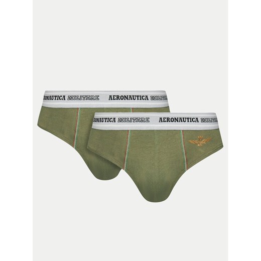 Aeronautica Militare Komplet 2 par slipów AM1USL002 Khaki ze sklepu MODIVO w kategorii Majtki męskie - zdjęcie 182690544