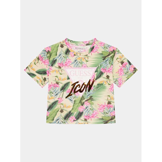 Guess T-Shirt J4GI12 K6YW3 Kolorowy Boxy Fit ze sklepu MODIVO w kategorii Bluzki dziewczęce - zdjęcie 182690690