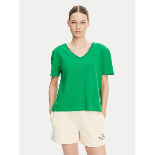 Tommy Hilfiger T-Shirt WW0WW43901 Zielony Relaxed Fit ze sklepu MODIVO w kategorii Bluzki damskie - zdjęcie 182690752