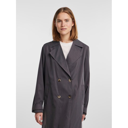Pieces Trencz 17141582 Szary Loose Fit ze sklepu MODIVO w kategorii Płaszcze damskie - zdjęcie 182690761