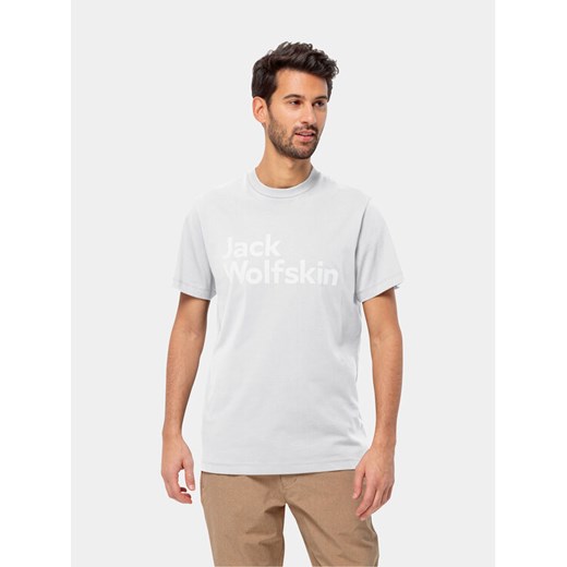 Jack Wolfskin T-Shirt Essential Logo T 1809591 Biały Regular Fit ze sklepu MODIVO w kategorii T-shirty męskie - zdjęcie 182690771