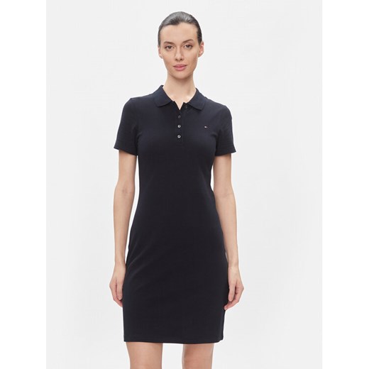 Tommy Hilfiger Sukienka codzienna 1985 Slim Pique Polo Dress Ss WW0WW42048 Granatowy Slim Fit ze sklepu MODIVO w kategorii Sukienki - zdjęcie 182690853