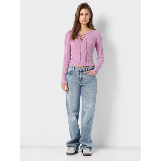 Noisy May Bluzka Freya 27028880 Różowy Slim Fit ze sklepu MODIVO w kategorii Bluzki damskie - zdjęcie 182690872