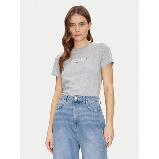 Guess Jeans T-Shirt W5RI54 J1314 Szary Regular Fit ze sklepu MODIVO w kategorii Bluzki damskie - zdjęcie 182690890