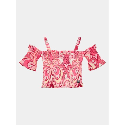 Guess Bluzka J4GH01 WA2T0 Różowy Regular Fit ze sklepu MODIVO w kategorii Bluzki dziewczęce - zdjęcie 182690933