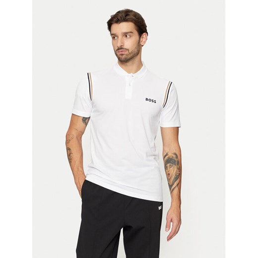 Boss T-Shirt Pariq 50534347 Biały Slim Fit ze sklepu MODIVO w kategorii T-shirty męskie - zdjęcie 182691052