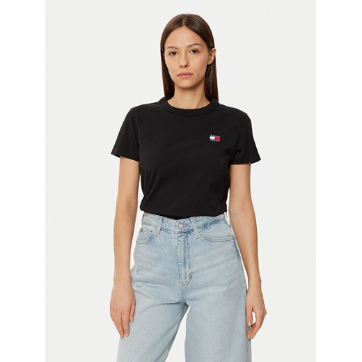 Tommy Jeans T-Shirt DW0DW20153 Czarny Regular Fit ze sklepu MODIVO w kategorii Bluzki damskie - zdjęcie 182691102
