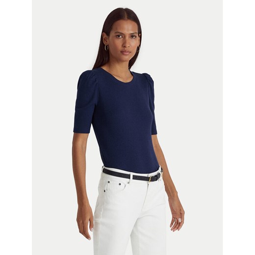 LAUREN RALPH LAUREN Bluzka 200902618001 Granatowy Slim Fit ze sklepu MODIVO w kategorii Bluzki damskie - zdjęcie 182691172