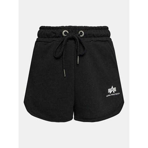 Alpha Industries Szorty sportowe Basic 116054 Czarny Regular Fit ze sklepu MODIVO w kategorii Szorty - zdjęcie 182691331