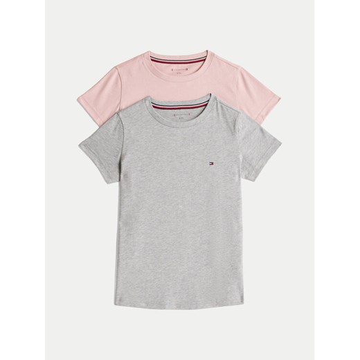 Tommy Hilfiger Komplet 2 t-shirtów UG0UG00307 Kolorowy Regular Fit ze sklepu MODIVO w kategorii Bluzki dziewczęce - zdjęcie 182691344