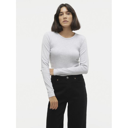 Vero Moda Bluzka Chloe 10306897 Szary Slim Fit ze sklepu MODIVO w kategorii Bluzki damskie - zdjęcie 182691373